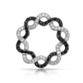 Черный Белый CZ Infinity Star Circle Подвеска Медальон 925 Sterling
